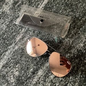 Quay x Desi rose gold sunnies